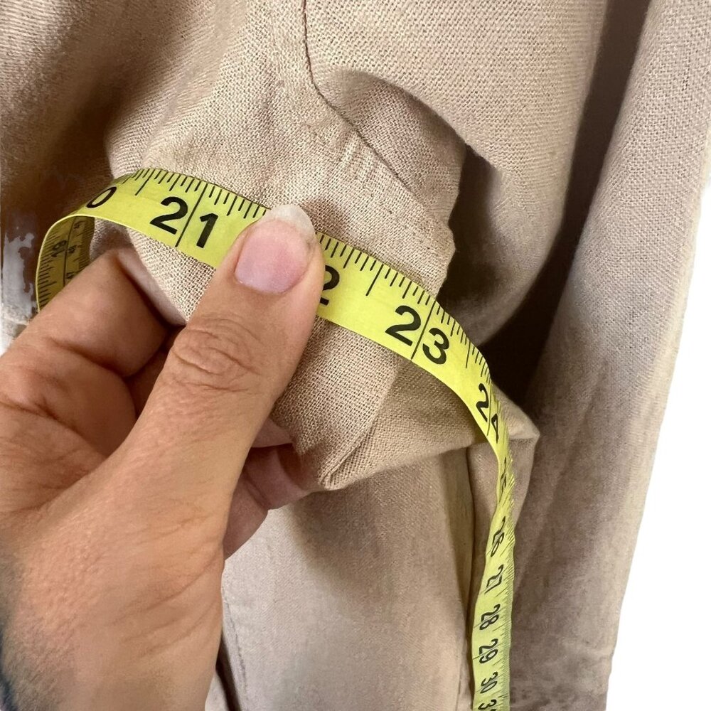 Zara Cream Linen Button Up Shacket Medium - Picture 7 of 7